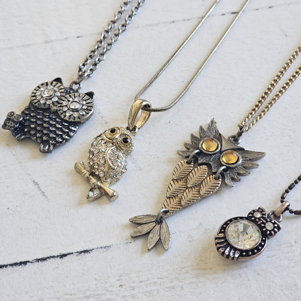 Owl Necklace Bundle – Set of 4